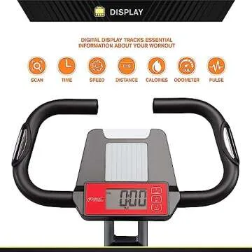 CIRCUIT FITNESS Circuit Fitness Folding Upright Exercise Bike with Adjustable Resistance 250 lb. Max. Capacity AMZ-150BK