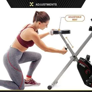 CIRCUIT FITNESS Circuit Fitness Folding Upright Exercise Bike with Adjustable Resistance 250 lb. Max. Capacity AMZ-150BK