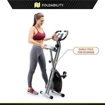 CIRCUIT FITNESS Circuit Fitness Folding Upright Exercise Bike with Adjustable Resistance 250 lb. Max. Capacity AMZ-150BK