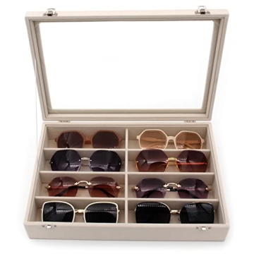 KLOUD City Velvet Sunglasses Organizer - Elegant Storage Box for Glasses and Jewelry