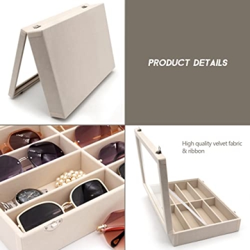 KLOUD City Velvet Sunglasses Organizer - 8 Slots Storage Box