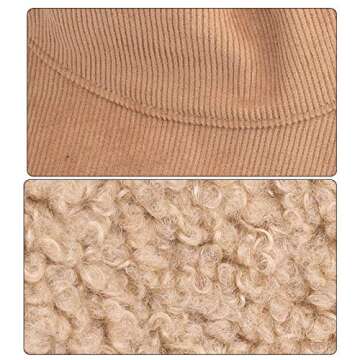 Samtree Reversible Warm Winter Bucket Hat for Women Men, Thick Corduroy Faux Fur Teddy Style Casual Outdoor Fisherman Hat, Camel