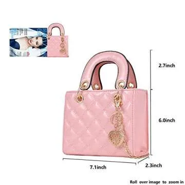Qiayime Pink Patent Leather Quilted Handbag for Women