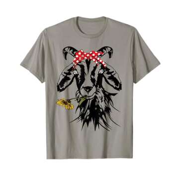 Women's Goats Bandana Farm Animal Lover Funny Goat Graphics T-Shirt