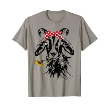 Women's Goats Bandana Farm Animal Lover Funny Goat Graphics T-Shirt
