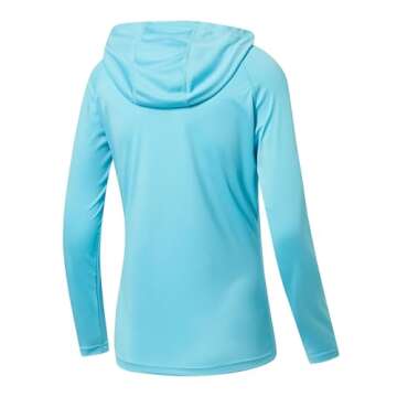 Willit Women's UPF 50+ Sun Protection Hoodie SPF Shirt Long Sleeve Hiking Fishing Outdoor Shirt Lightweight Hoodie Blue M