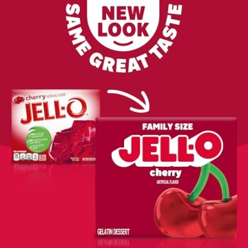 Jell-O Cherry Gelatin Dessert Mix, Family Size 6 oz