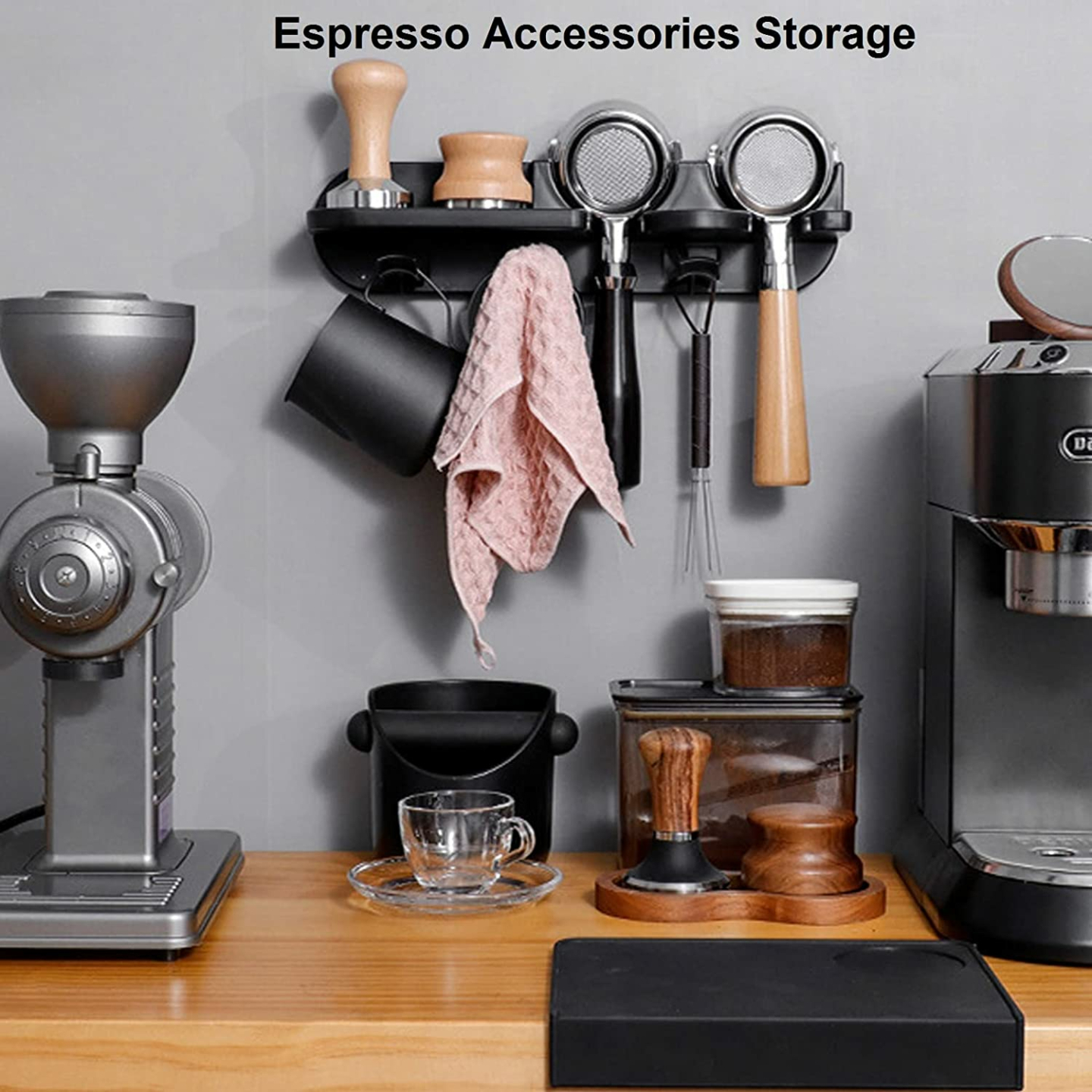 Angdou Floating Wall Shelves Organizer for Espresso