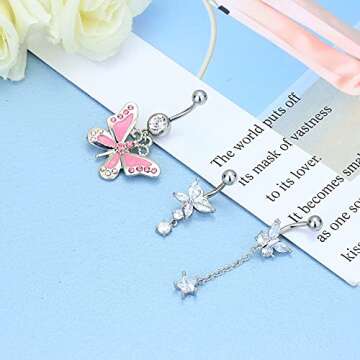 Elegant TEN MIRO 14G Belly Button Rings for Women