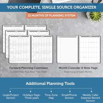 Planner Pad Spiral Bound Organizer for 2025