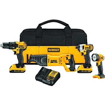 DEWALT 20V MAX 4-Tool Combo Kit for DIY Pros and Enthusiasts