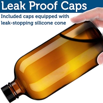 16oz Amber Glass Spray Bottles for Essential Oils & Cleaning