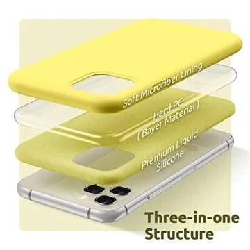 SURPHY Compatible with iPhone 11 Pro Max Case 6.5 inches, Thickened Liquid Silicone Phone Case (with Microfiber Lining) for iPhone 11 Pro Max 2019, Yellow