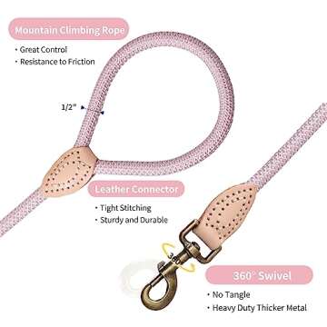 Mile High Life Reflective Dog Leash for All Breeds