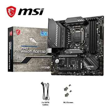 MSI MAG B560M MORTAR Gaming Motherboard (mATX, 11th/10th Gen Intel Core, LGA 1200 Socket, DDR4, PCIe 4, CFX, M.2 Slots, USB 3.2 Gen 2, 2.5G LAN, DP/HDMI)
