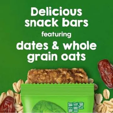 Happy Tot Organics Fiber & Protein Soft-Baked Oat Bars Toddler Snack Apple & Spinach, 0.88 Ounce Bars, 5 Count Box (Pack of 6)