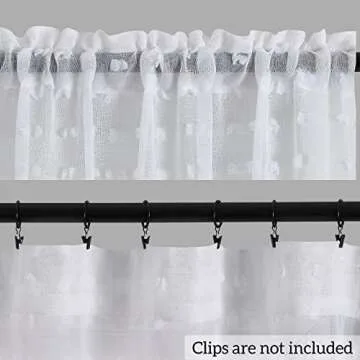 Guken Sheer Curtains 96 Inch Length 2 Panels Sets for Living Room Bedroom 38 Inch Width Farmhouse Boho Drapes Light Filtering Pom Pom Curtains Tufted Semi Sheer Kids Rod Pocket,White,W38xL96