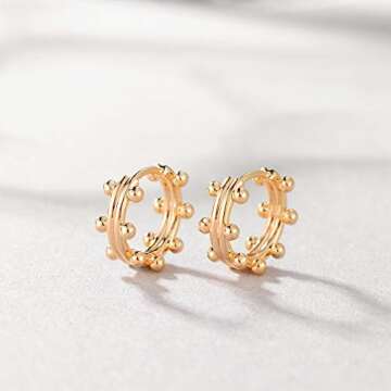 Dainty 18K Gold Plated Huggie Hoop Earrings for Women