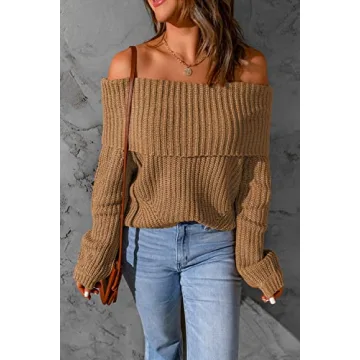 Stylish Off Shoulder Sweater for Fall and Winter