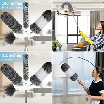 Microfiber Feather Duster Kit for All High Dusting Needs