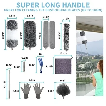 Microfiber Feather Duster Kit for All High Dusting Needs