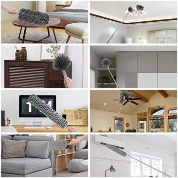 Microfiber Feather Duster Kit for All High Dusting Needs