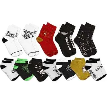 Harry Potter Calendar Sock Set - Box with 12 Pair of Socks Featuring Hogwarts, Harry Potter, and Mor...