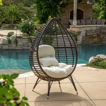 Christopher Knight Home Cutter Teardrop Lounge Chair - Chic Outdoor Seating with Cushions