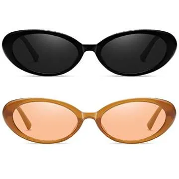 Verfimaci Retro Oval Sunglasses for Women Driving Fashion Cat Eye Glasses