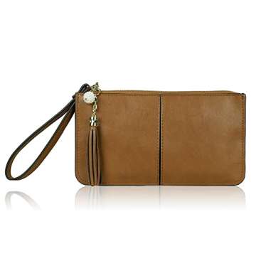 befen Women's Genuine Leather Wristlet Clutch Cell Phone Wallet Purses with Credit Card Holder with ...