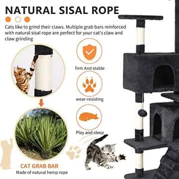 BestPet 54in Cat Tree Tower Activity Center for Cats