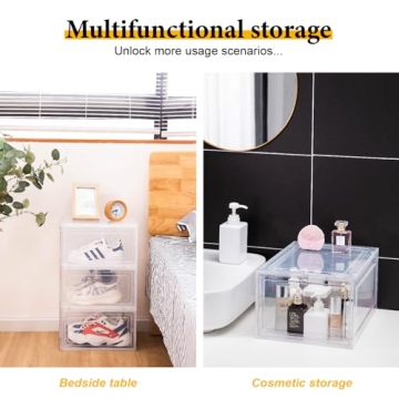 Attelite X-Large Clear Stackable Shoe Boxes for Storage