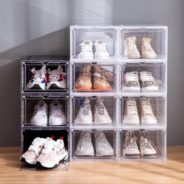 Attelite X-Large Clear Stackable Shoe Boxes for Storage