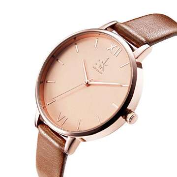 SHENGKE Women Watches Leather Band Luxury Quartz Watches Ladies Wristwatch Relogio Feminino