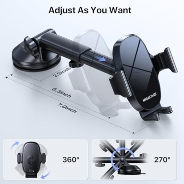 Universal Car Phone Holder Mount for iPhone Samsung Secure Adjustable