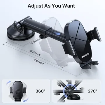 Universal Car Phone Holder Mount for iPhone Samsung Secure Adjustable