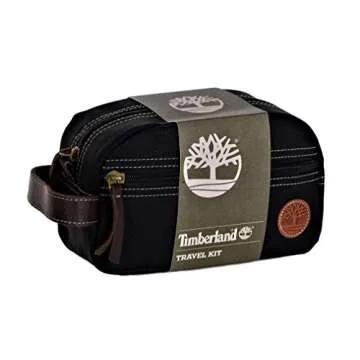 Timberland Men's Toiletry Bag Canvas Travel Kit Organizer, Black, One Size