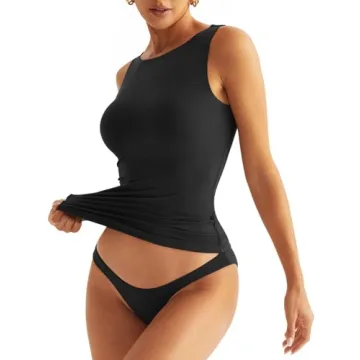 Stylish EasyGala Women Sleeveless Boat Neck Tank Top