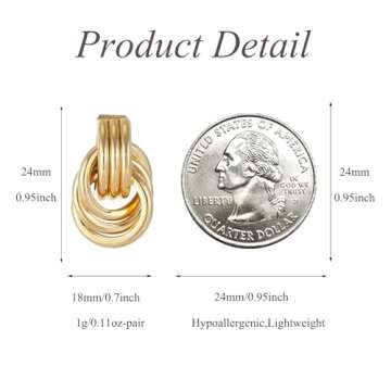 VANGETIMI Chunky Gold Statement Earrings - Trendy Jewelry