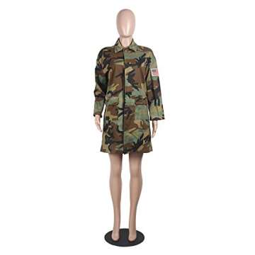 Womens Camo Broken Heart Printed Lightweight Overcoat
