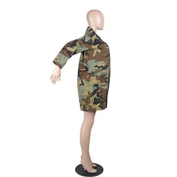 Womens Camo Broken Heart Printed Lightweight Overcoat