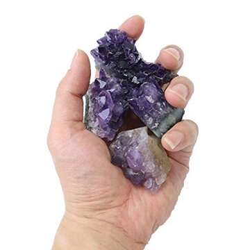 Namzi Raw Amethyst Stones and Crystals Rock, Natural Amathesis Crystal Clusters, Geodes with Crystals, Cuarzo Amatista Original, Real Amethyst Crystals Geode, Gemstones, Healing Crystals(0.11Lb)