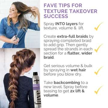 fave4 hair Texture Takeover Hairspray, Oomph Enhancing Texturizing Spray for Volume, 8 oz