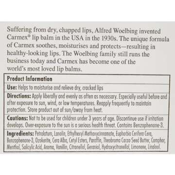 Carmex Classic Moisturising Lip Balm SPF 15 Stick 4.25g