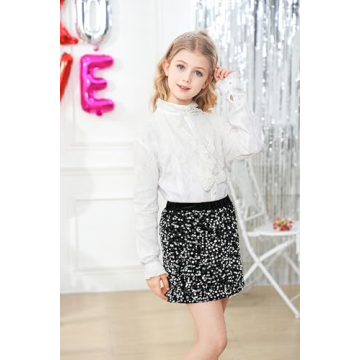Dazzling Century Star Sequin Skirt for Girls 8-9 Years