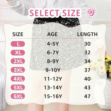 Dazzling Century Star Sequin Skirt for Girls 8-9 Years