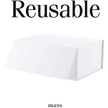 BLK&WH 5 Gift Boxes 9x6.5x3.8 Inches, White Gift Boxes, Gift Boxes with Lids, Bridesmaid Proposal Boxes, Collapsible Gift Boxes for Gift Packaging (Matte White)