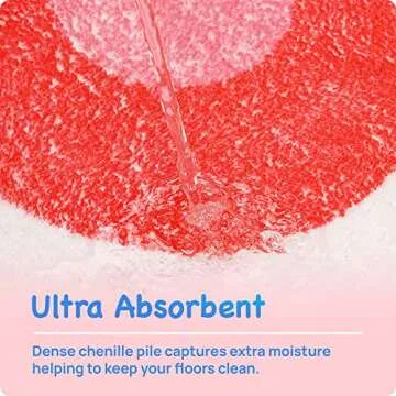 Snack Break | Cute Red Heart Rug for Bathroom, Bedroom and Living Room | Non-Slip Backing | Ultra Soft Machine Washable Microfiber