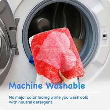 Snack Break | Cute Red Heart Rug for Bathroom, Bedroom and Living Room | Non-Slip Backing | Ultra Soft Machine Washable Microfiber