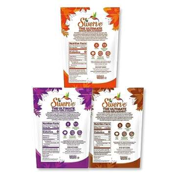 Swerve Sweetener Granular, Brown and Confectioners Baker's Trio - Sugar Substitute, Zero Calorie, Ke...